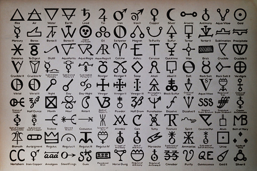 Símbolos de alquimia impresos en papel photo