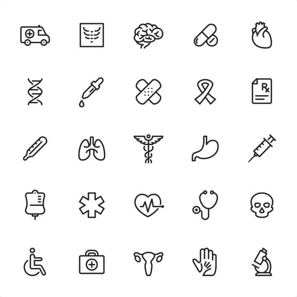 의학-개요 아이콘 세트 - medical injection syringe icon set symbol stock illustrations