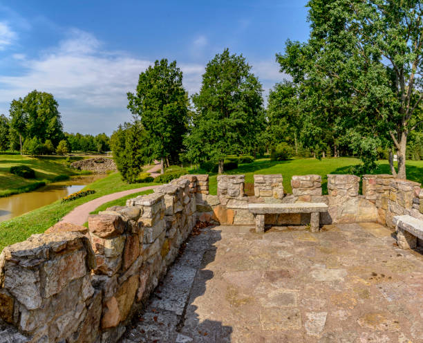 istock Public Park in the restored estate. 1067547548