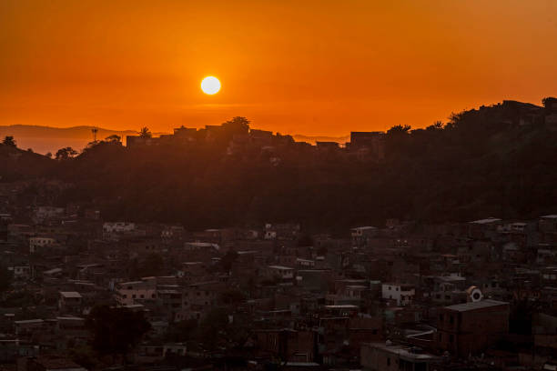 Sunset in Suburbana of Salvador Bahia Brazil stock photo