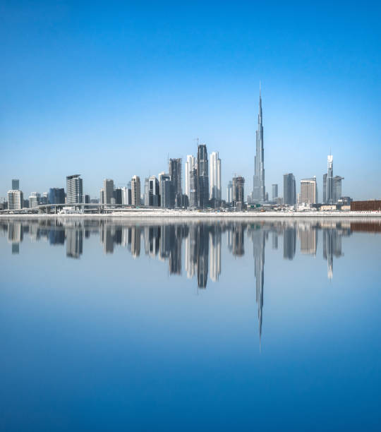 Modern Dubai Skyscrapers with Burj Khalifa tower