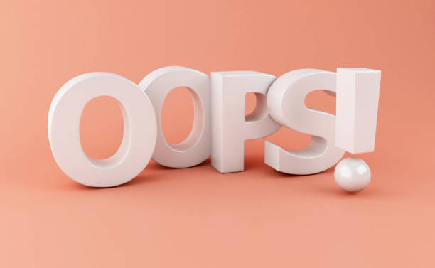 3d word oups - sign oops error message failure photos et images de collection