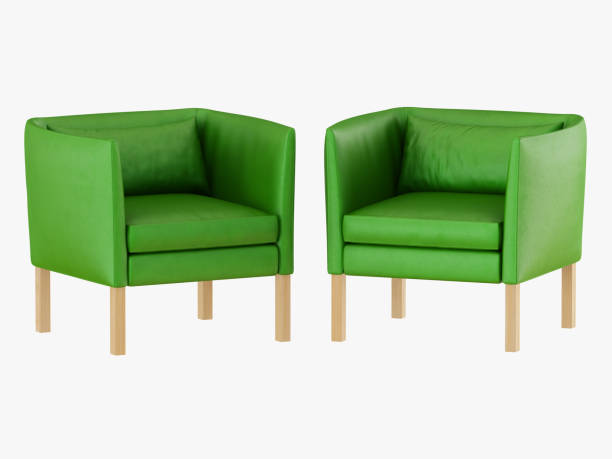 istock Green leather armchair 1067578568