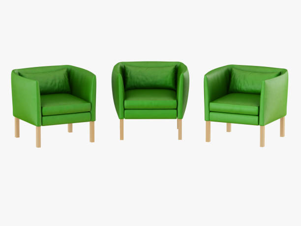 istock Green leather armchair 1067578570