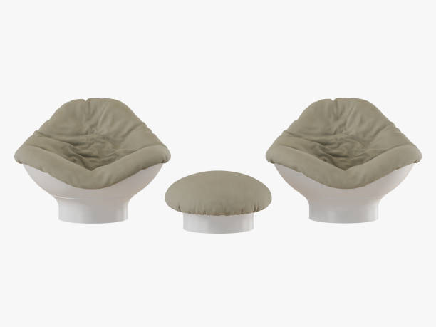 istock Soft armchair and pouf 1067578642
