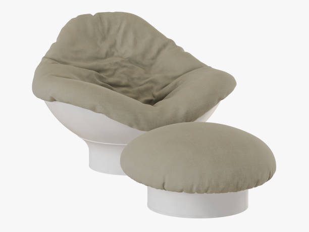 istock Soft armchair and pouf 1067578646