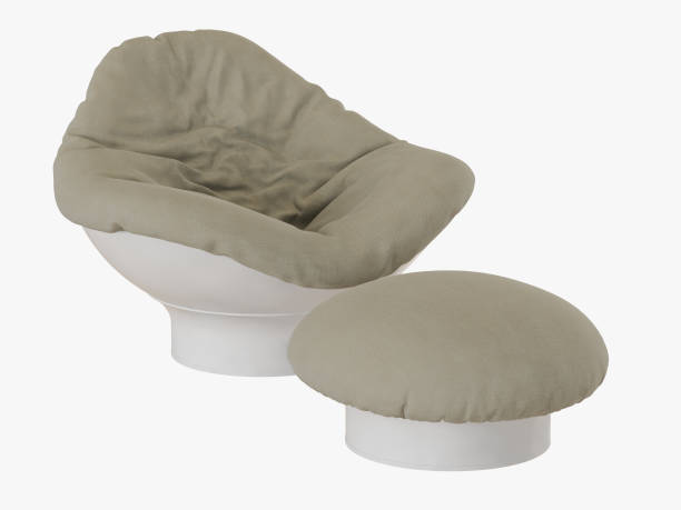 istock Soft armchair and pouf 1067578670