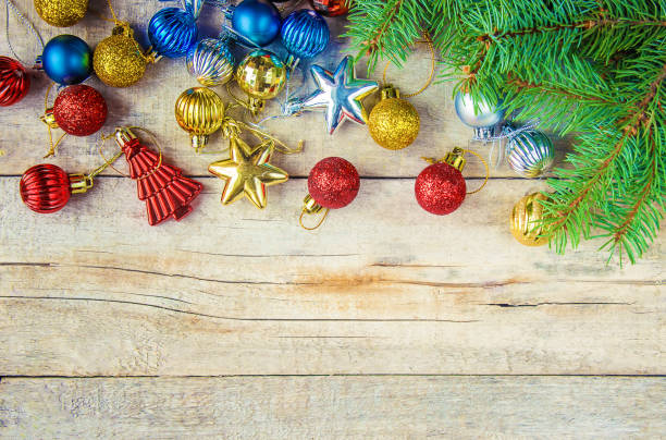 istock Christmas background. happy New Year. Selective focus 1067579008