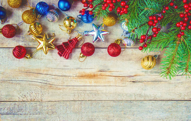 istock Christmas background. happy New Year. Selective focus 1067579010