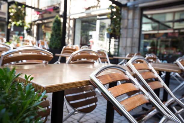istock Closed outdoor cafe 1067581198