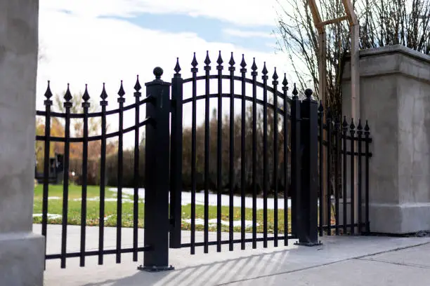 Photo of Black iron fence gate