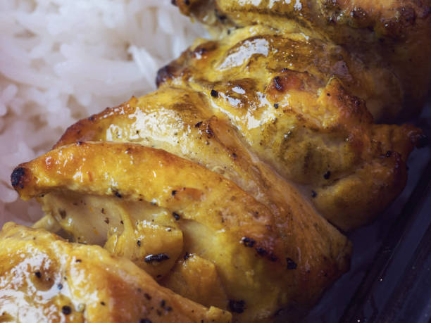 Freshly Grilled Chicken Kebab Close-Up