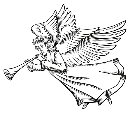 Angel Woodcut