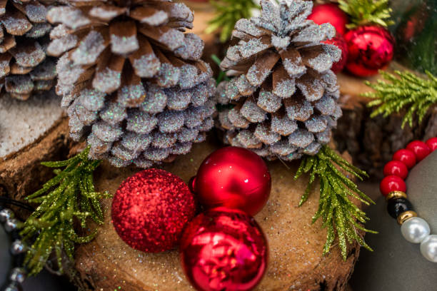 istock CHRISTMAS DECORATION WITH PINE CONES 1067611642