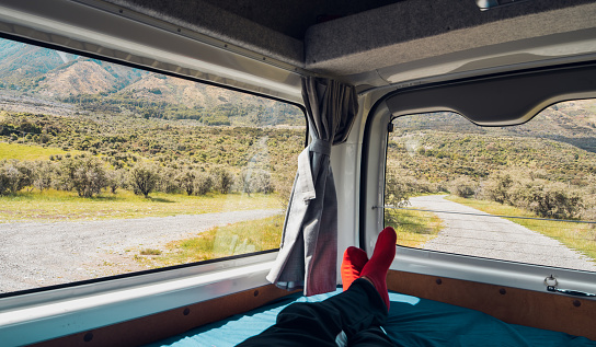 Travelling through South Island of New Zealand in Camper van.
