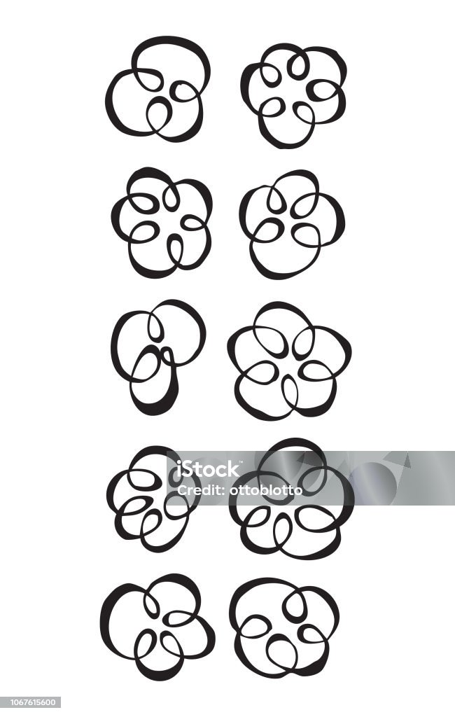Loopy Roses Drawing Loopy Flowers Doodle Vector Graphic Illustration Stock Illustration ...