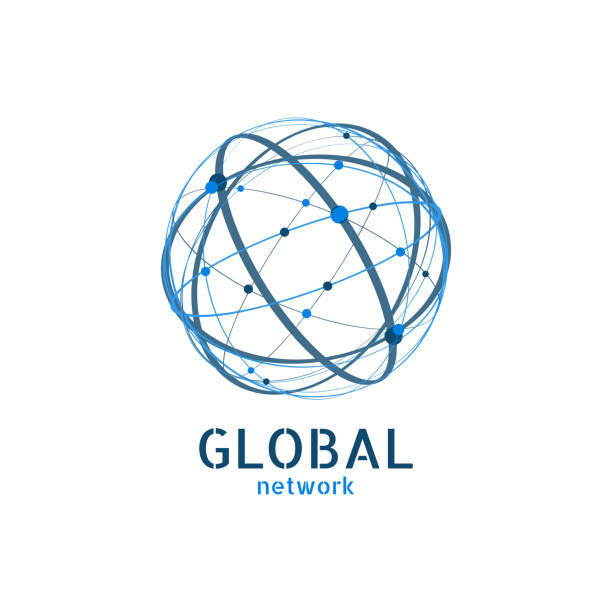 logo sieci globalnej. połączenie minimalna konstrukcja. ilustracja wektorowa - technology globe sphere planet stock illustrations