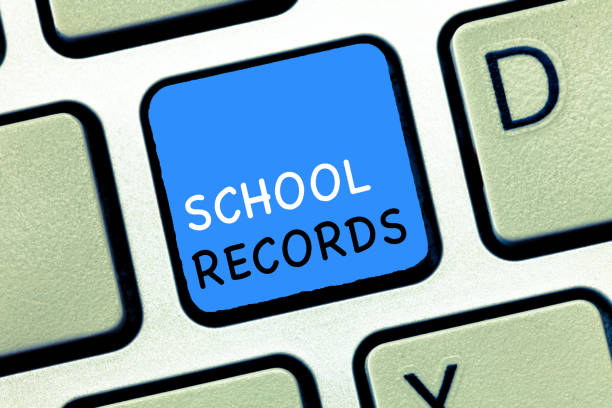 Writing note showing School Records. Business photo showcasing Information that is kept about a child at school Biography Writing note showing School Records. Business photo showcasing Information that is kept about a child at school Biography. classified ad audio stock pictures, royalty-free photos & images