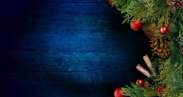 istock Christmas items on wood background 1067632054