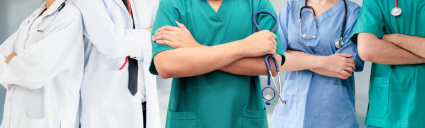 istock Doctor working in hospital with other doctors. 1067642600