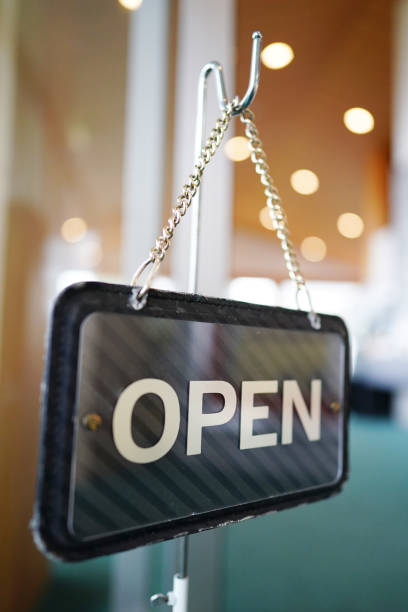 istock Open sign on cafe hang on door 3 1067644514