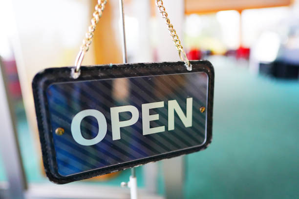 istock Open sign on cafe hang on door 2 1067644522