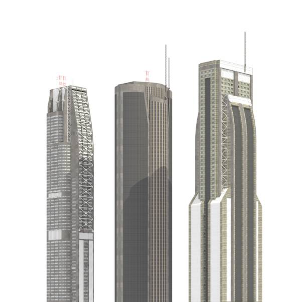 istock Modern buildings isolated on white background 3d illustration 1067647966