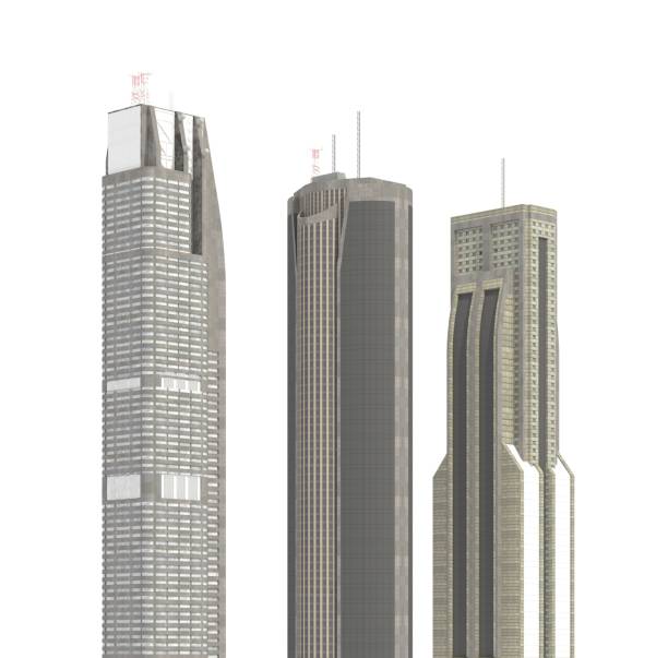 istock Modern buildings isolated on white background 3d illustration 1067648008