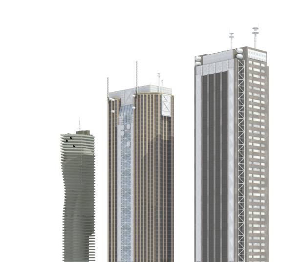 istock Modern buildings isolated on white background 3d illustration 1067648010