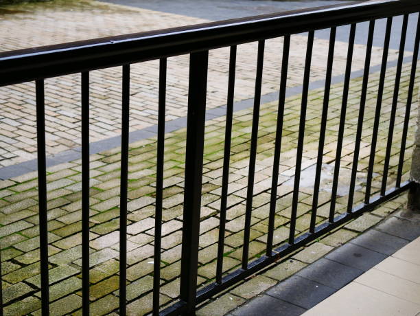 istock Metal fence at home 1067648704