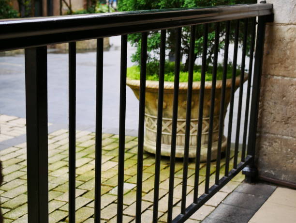 istock Metal fence at home 1067648788