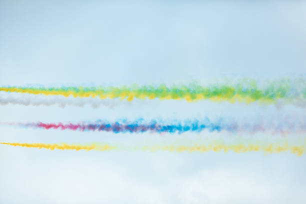 istock Beautiful smoke trail in sky 1067650980