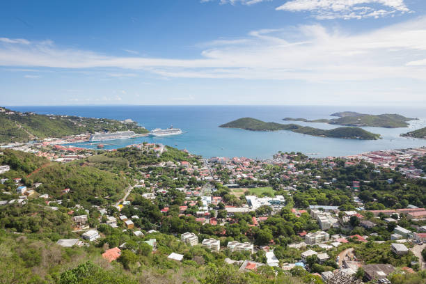 istock Scenery view of St Thomas bay on the mountain top 1067654564