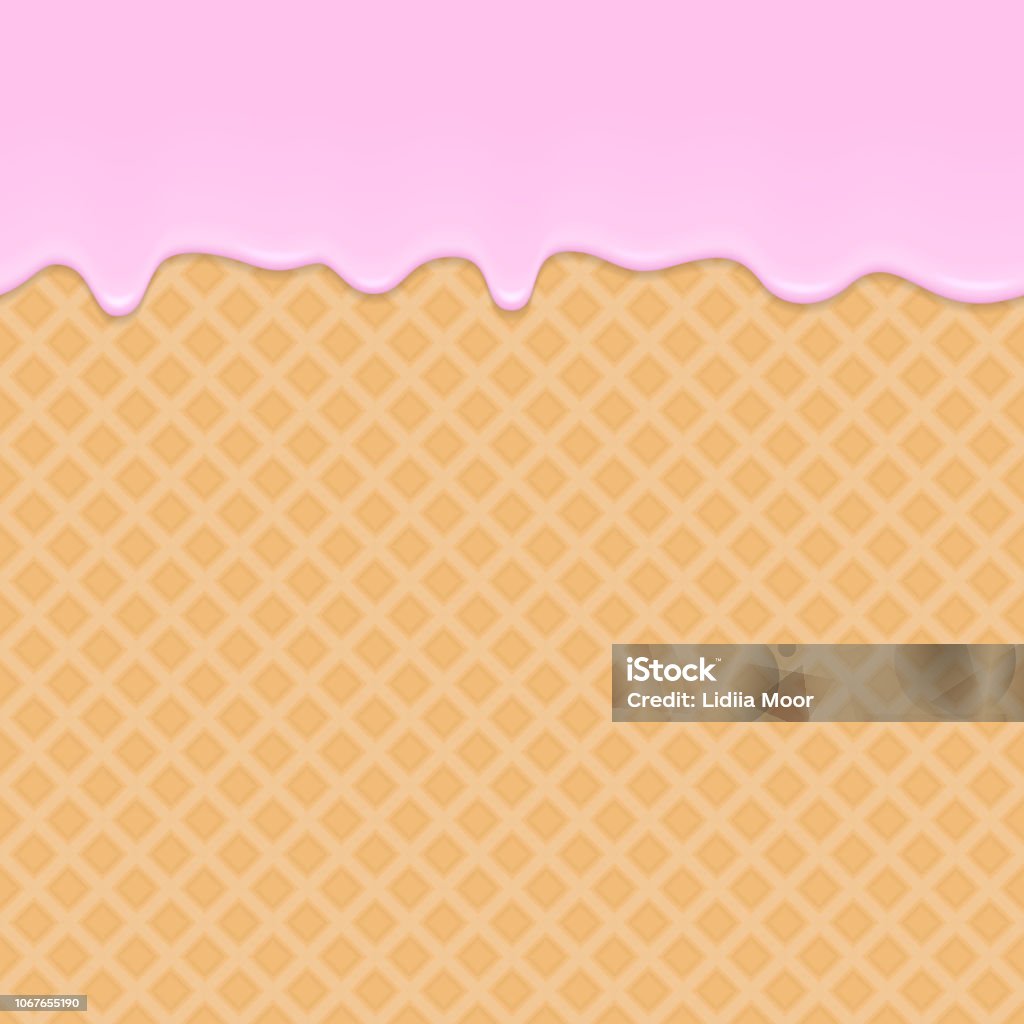 Pink Ice Pattern Seamless Horizontal Pattern With Melting Pink Ice Cream Stock ...