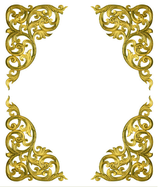 istock Pattern of flower carved frame on white background 1067656726
