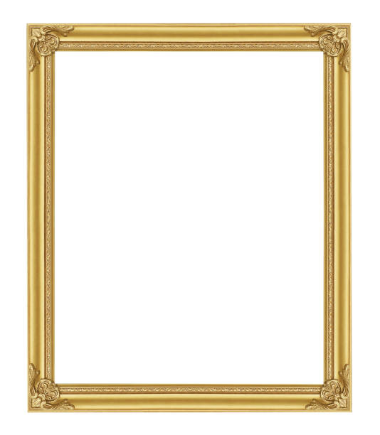 istock The antique gold frame on the white background 1067656828