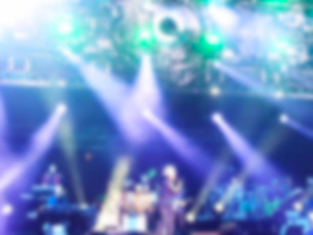 istock Blurred abstract background. Bokeh lighting in concert with audience. 1067659574