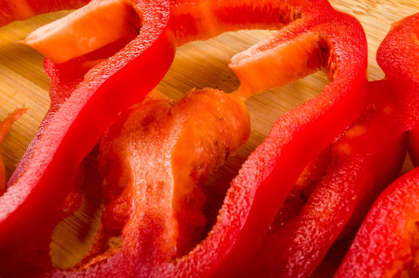 istock sliced fresh red paprika, bell pepper on bamboo cutting board 1067662162