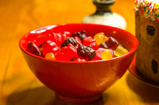 istock translucent multi-colored jelly sweeties in red bowl 1067666462