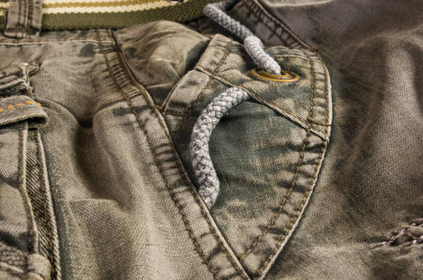istock clothing items washed cotton fabric texture with seams, clasps, buttons and rivets 1067666678