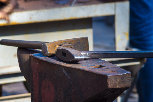 blacksmith tools and fixtures for hand forged metal