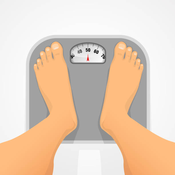 Person Standing On The Scales Stock Illustration - Download Image Now -  Weight Scale, Foot, Men - iStock