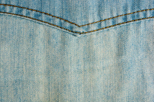 istock Blue washed faded jeans texture with seams 1067676998