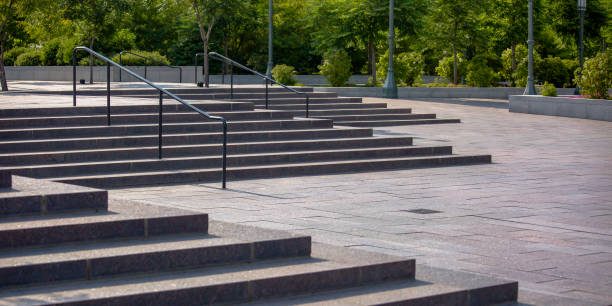 istock Outdoor staircase with trees in the background 1067685904