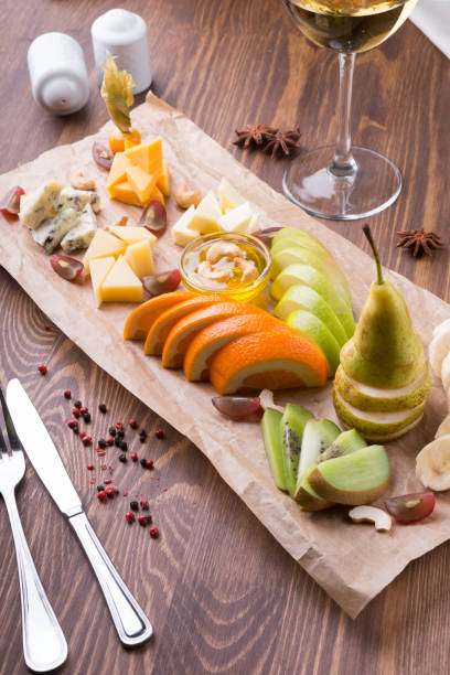 istock Fruit platter full of snacks for white wine 1067694082