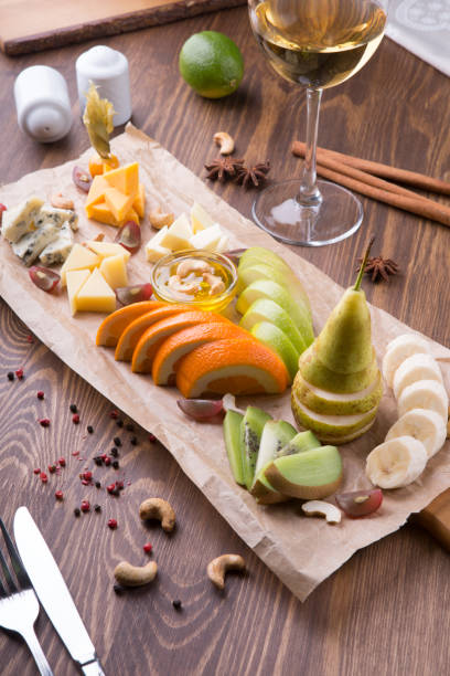 istock Fruit platter full of snacks for white wine 1067694110