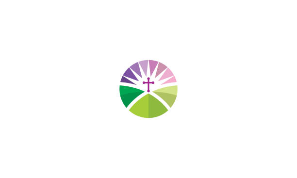 丘を渡る宗教のロゴのベクトルのアイコン - christian service点のイラスト素材／クリップアート素材／マンガ素材／アイコン素材
