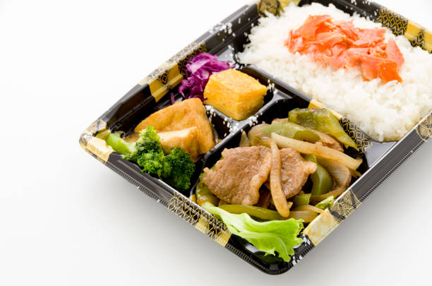 Japanese Bento Lunchbox, Stir-fried beef and bell pepper Bento