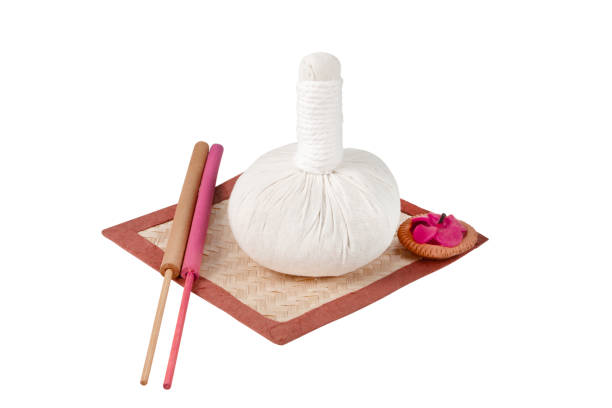 istock Spa Device with herbal ball massage isolated 1067695942