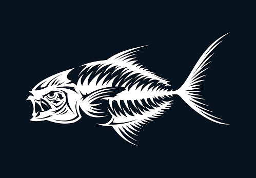 Fish skeleton silhouette